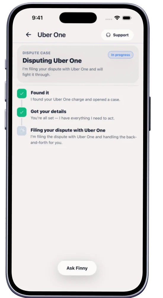 Finlingo app showing an approval request on iPhone